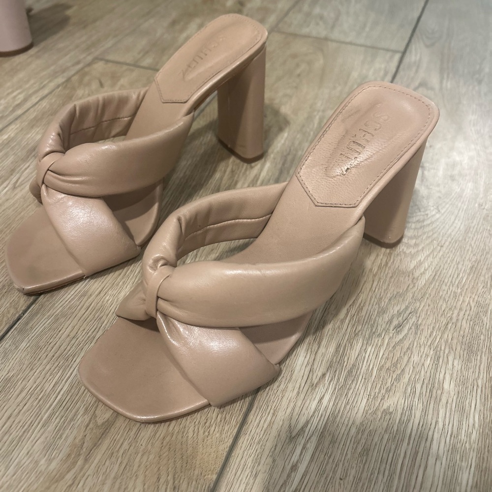 SCHUTZ Tan Knotted Heeled Sandals